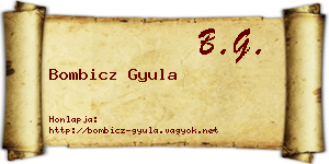Bombicz Gyula névjegykártya